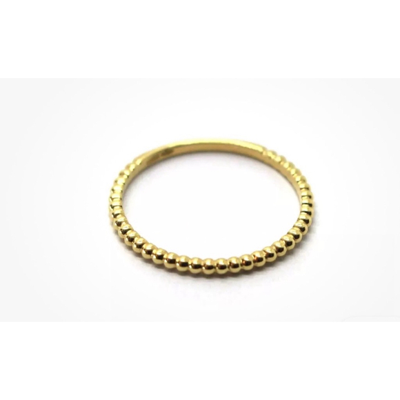NEW Dainty 14k Gold-Plated Bead Ball Ring, Jewelry, Size‎ 7 - Picture 15 of 16